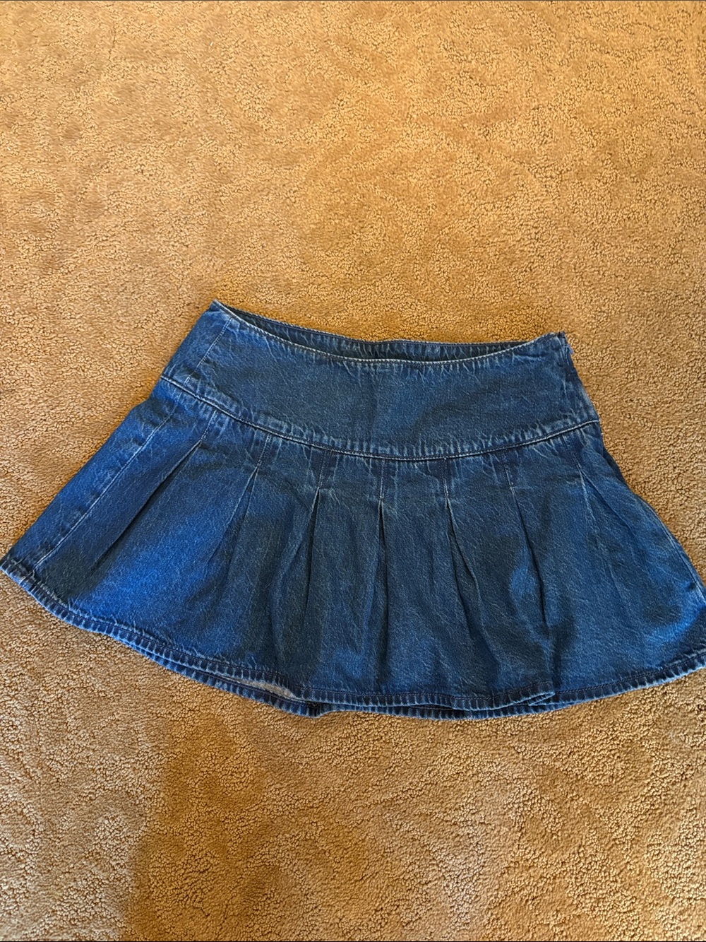 American Eagle Outfitters Blue Denim Pleated Skater Skirt